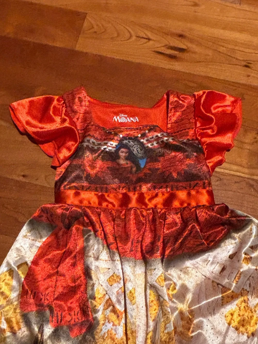 Kids Moana Princess Costume Dress - Orange and Gold